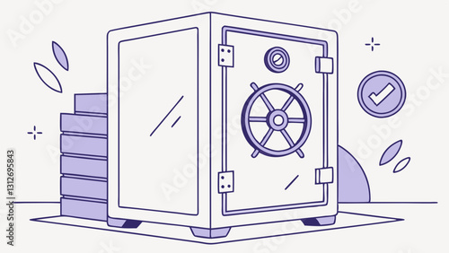 Illustration of a secure safe with financial icons