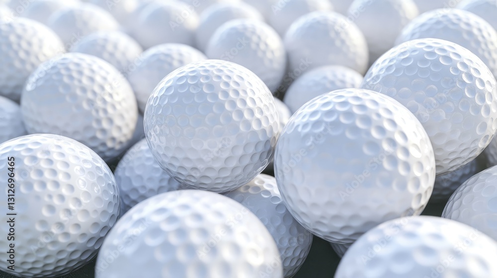 Pile of Golf Balls, A Close-Up View of White Golf Balls Pile of Golf Balls, A Close-Up View of White Golf Balls