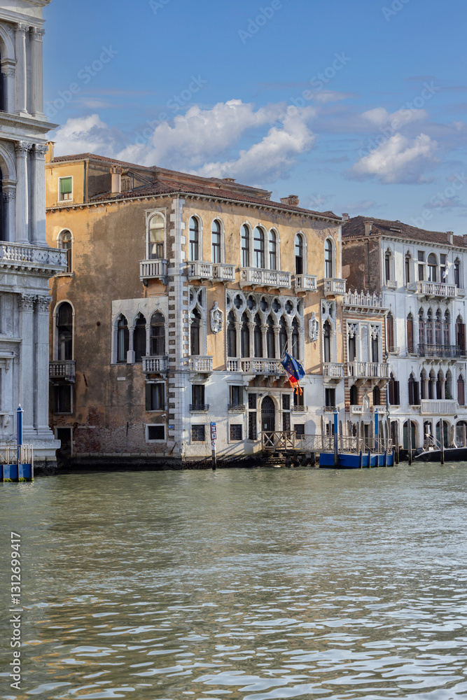 Fototapeta premium Grand Canal, historic decorative tenement houses by the water, Venice, Italy