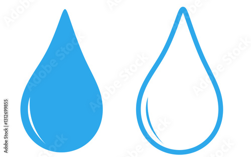 Simple water drop vector image, png water drop image, liquid drop water icon, water drop symbol