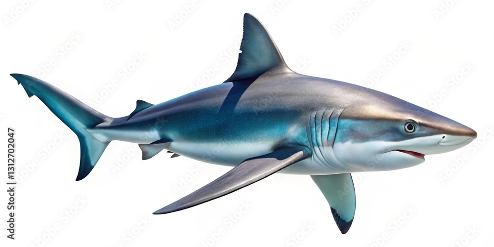 Obraz premium Gray reef shark isolated on white background