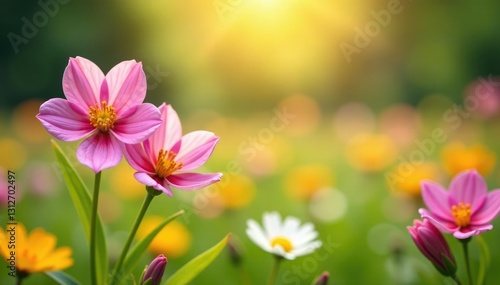 Wallpaper Mural Tuberose flowers in a sunny meadow amidst wildflowers, sunny meadows, floral arrangements, natural scenes Torontodigital.ca