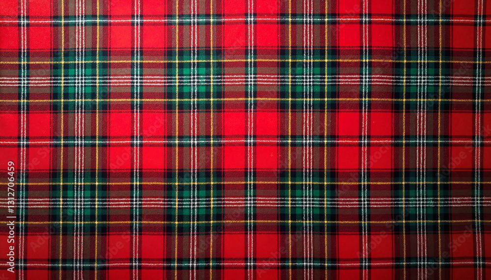 Tartan plaid pattern in a traditional Scottish style with strong contrasts and natural daytime lighting from a top view Tartan plaid pattern in a traditional Scottish style with strong contrasts and natural daytime lighting from a top view