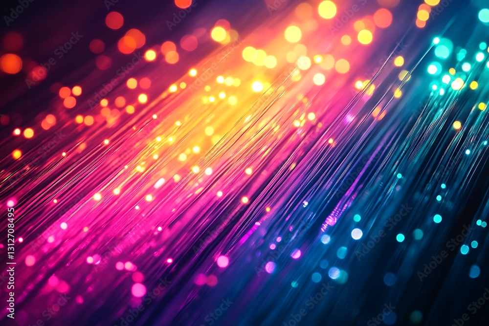 Obraz premium Vibrant Fiber Optic Technology Abstract