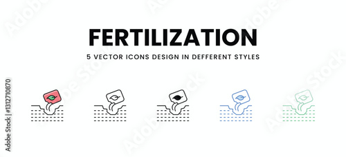 Fertilization vector icons set stock illustration.