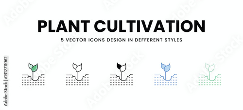 Plant Cultivation vector icons set stock illustration.
