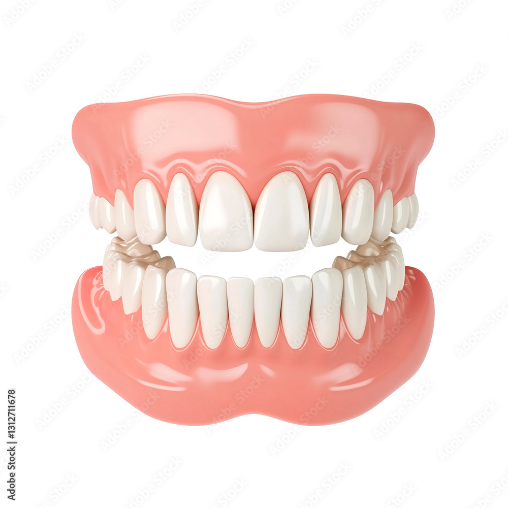 Obraz premium Dientes o dentadura completa sobre fondo transparente