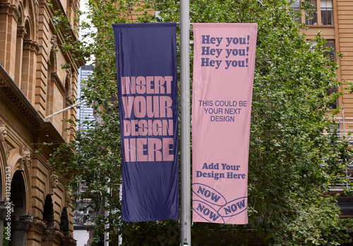  Banners Flying Above Urban Sydney Streets