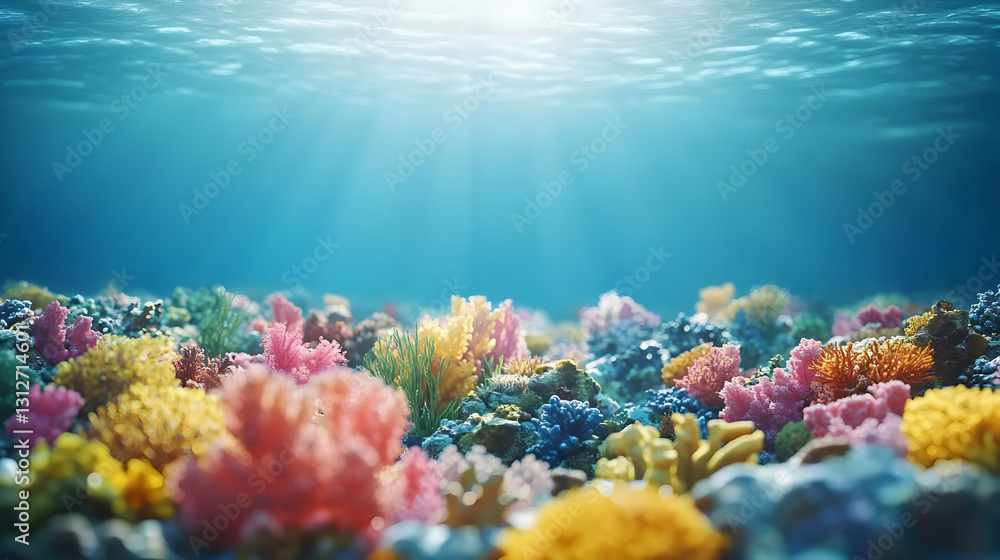 Fototapeta premium Vibrant Underwater Coral Reef Scene