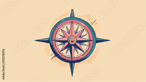 Elegant Compass with Detailed Rose .eps