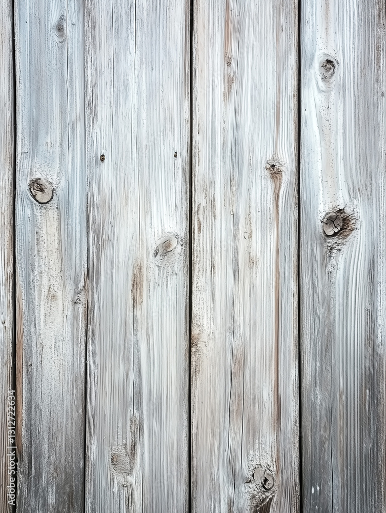 Fototapeta premium Weathered White Wood Planks Textured Background. Generative AI