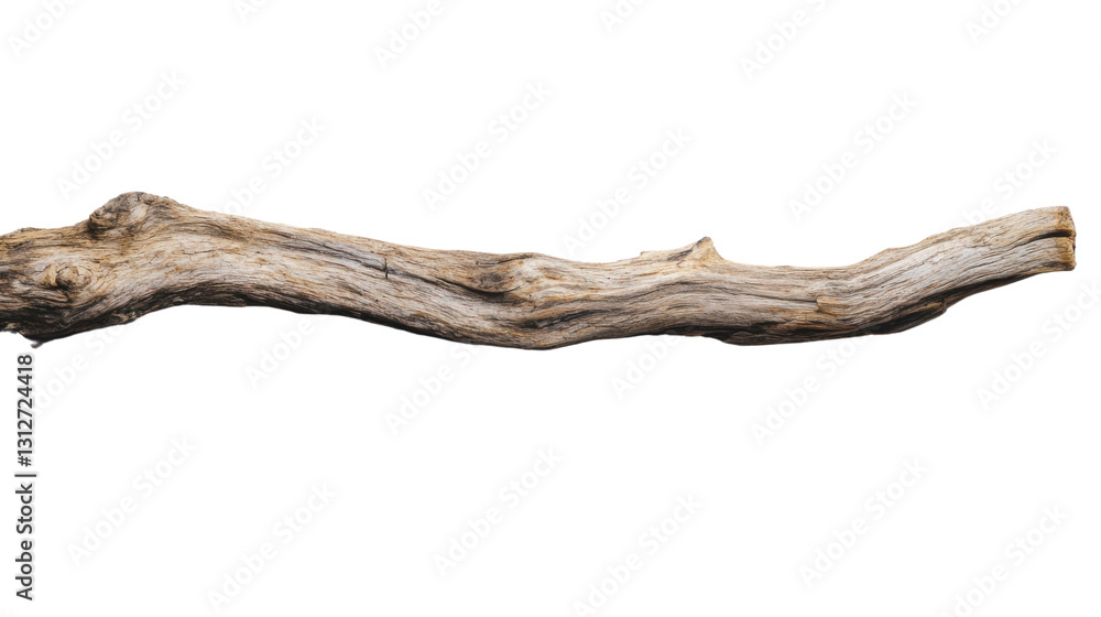 Weathered driftwood branch isolated on transparent background Weathered driftwood branch isolated on transparent background