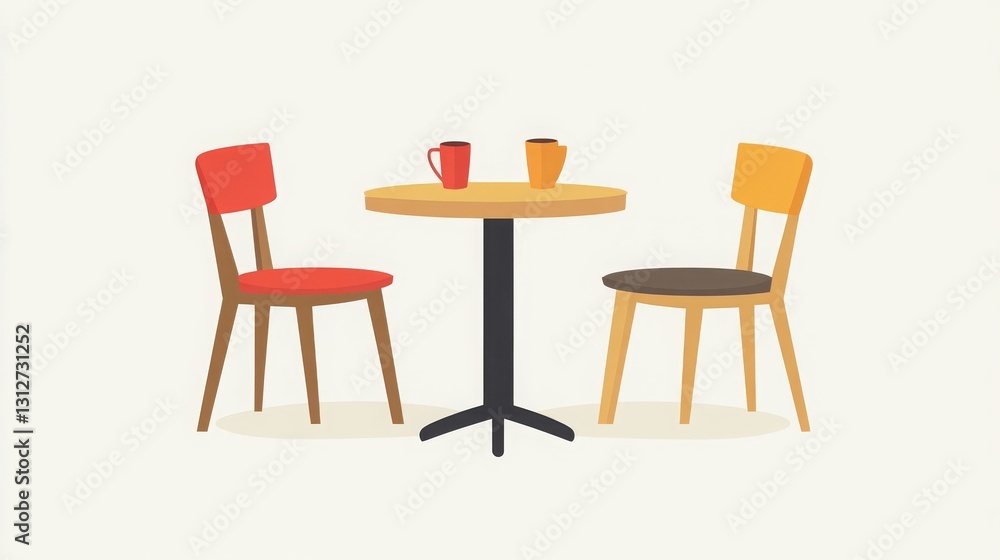 Chair and table flat vector icon. Chair and table flat vector icon.