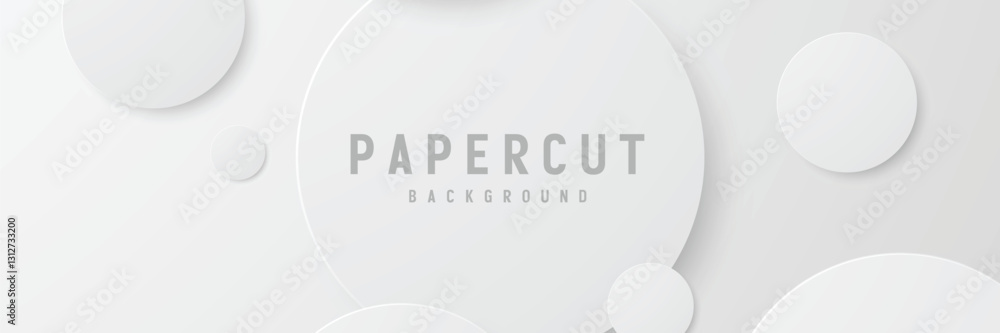 White papercut circles background design, website header White papercut circles background design, website header