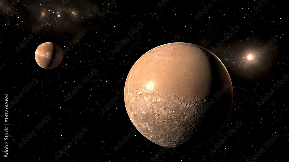 Stunning AI Render of Two Planets in Space Stunning AI Render of Two Planets in Space