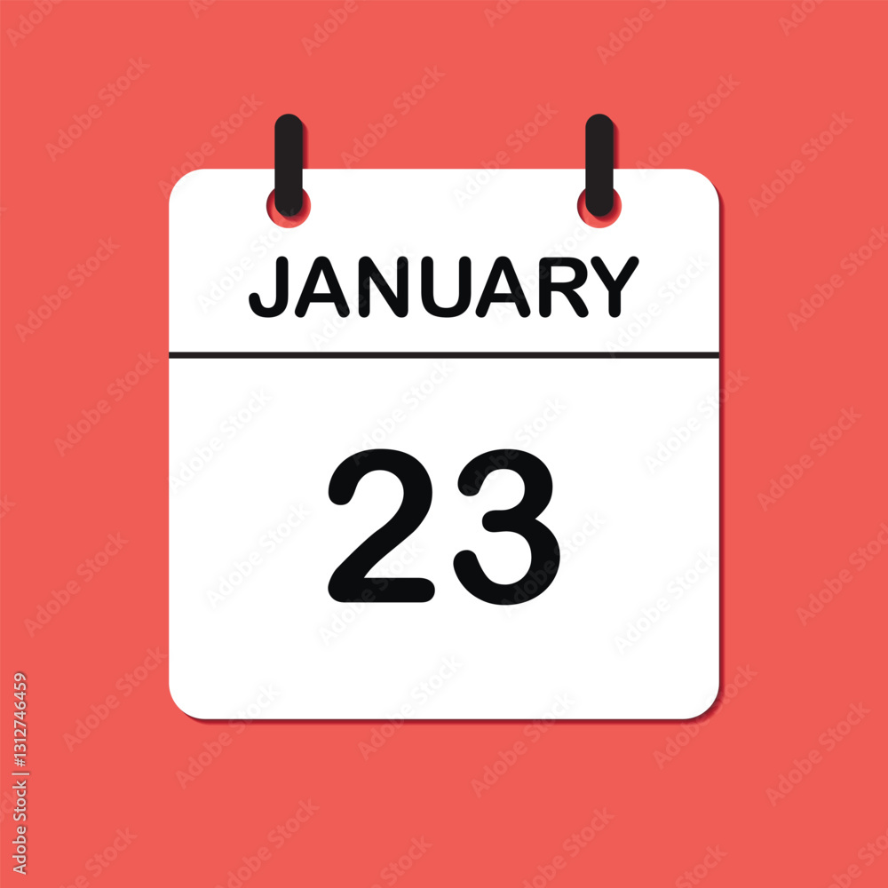 January 23. Daily Calendar icon for design. Simple design for business brochure, flyer, print media, advertisement. Easily editable. January 23. Daily Calendar icon for design. Simple design for business brochure, flyer, print media, advertisement. Easily editable.