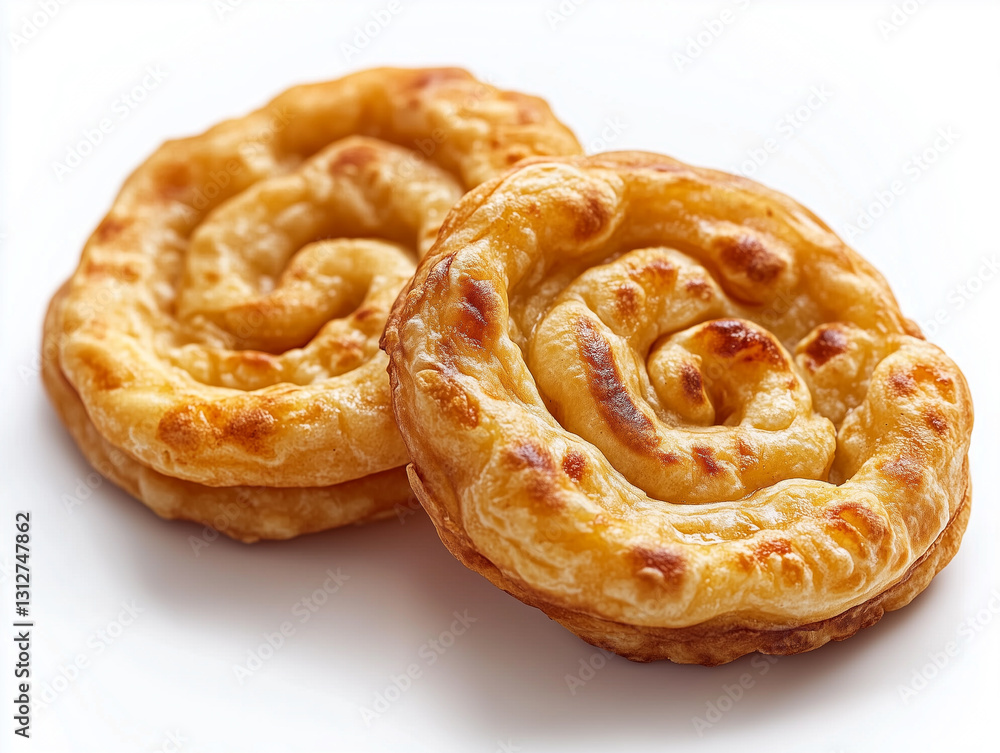 Realistic Roti, isolated on white, photorealistic food Realistic Roti, isolated on white, photorealistic food