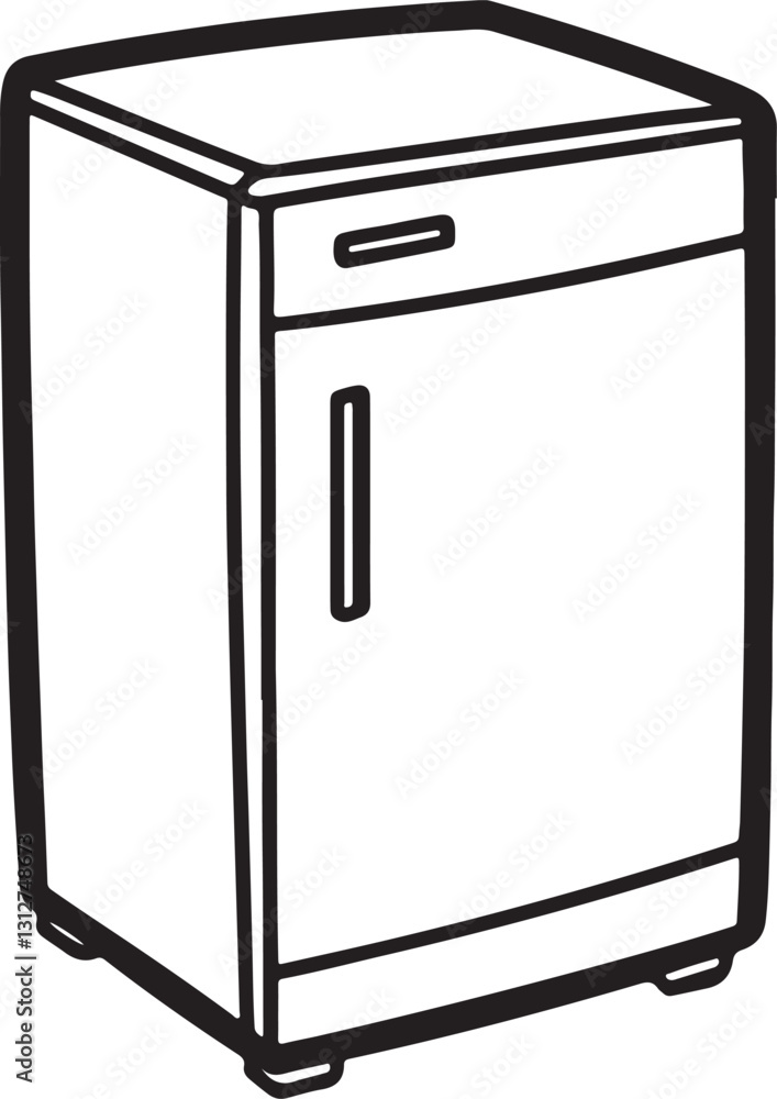 refrigerator line art, black outline, vector and illustration, coloring book page line art drawing refrigerator line art, black outline, vector and illustration, coloring book page line art drawing