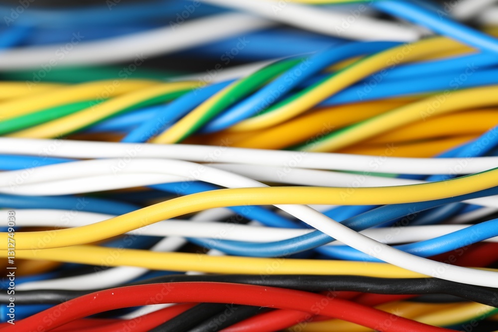 Many colorful electrical wires as background, closeup Many colorful electrical wires as background, closeup