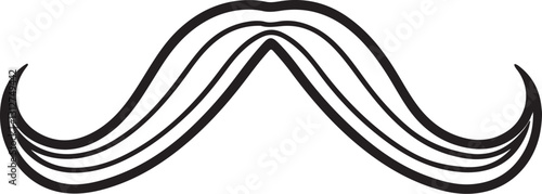 mustache line art, black outline, vector and illustration, coloring book page line art drawing