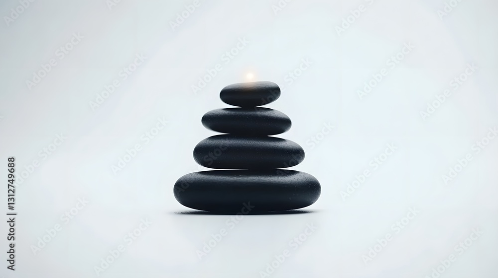 Serene Stacked Black Stones Zen Spa Minimalist Serene Stacked Black Stones Zen Spa Minimalist