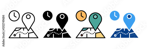 Gps Icon Set Multiple Style Collection