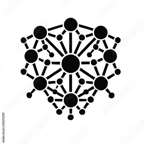 Blockchain Node Network Silhouette