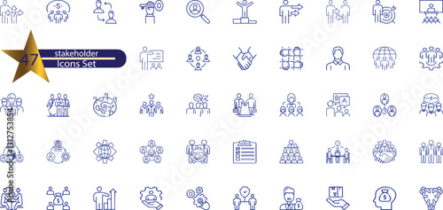 stakeholder. Linear icon collection