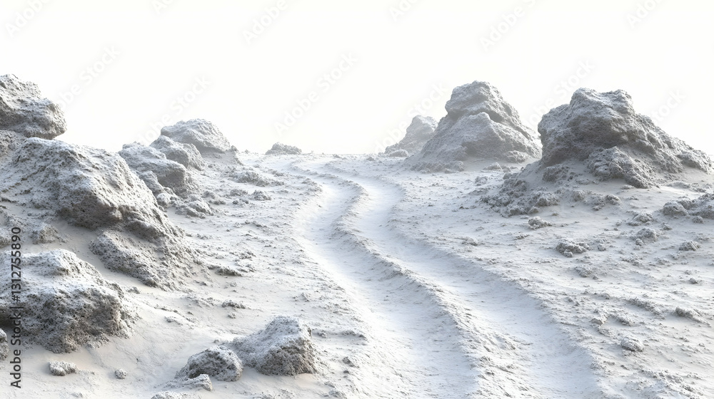 Obraz premium White Sand Desert Landscape with Winding Path