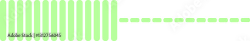 Retro pastel green TV-style volume level indicator bar isolated background with minimalist flat design