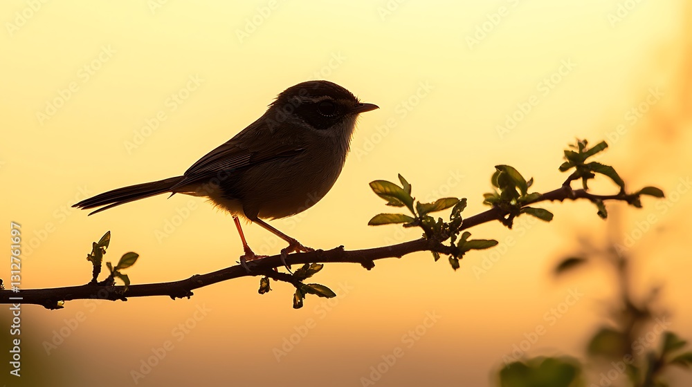 Bird Silhouette Sunset Nature Wildlife Spring Branch Bird Silhouette Sunset Nature Wildlife Spring Branch