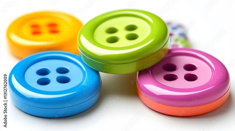 Colorful Shiny Buttons Close Up Macro Shot Colorful Shiny Buttons Close Up Macro Shot