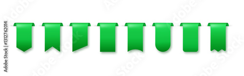 Free Download Green tag set isolated. Promotional stickers and banners. Tags for sales, new arrivals, and special offers. Realistic Vector isolated PNG - GFXLoad