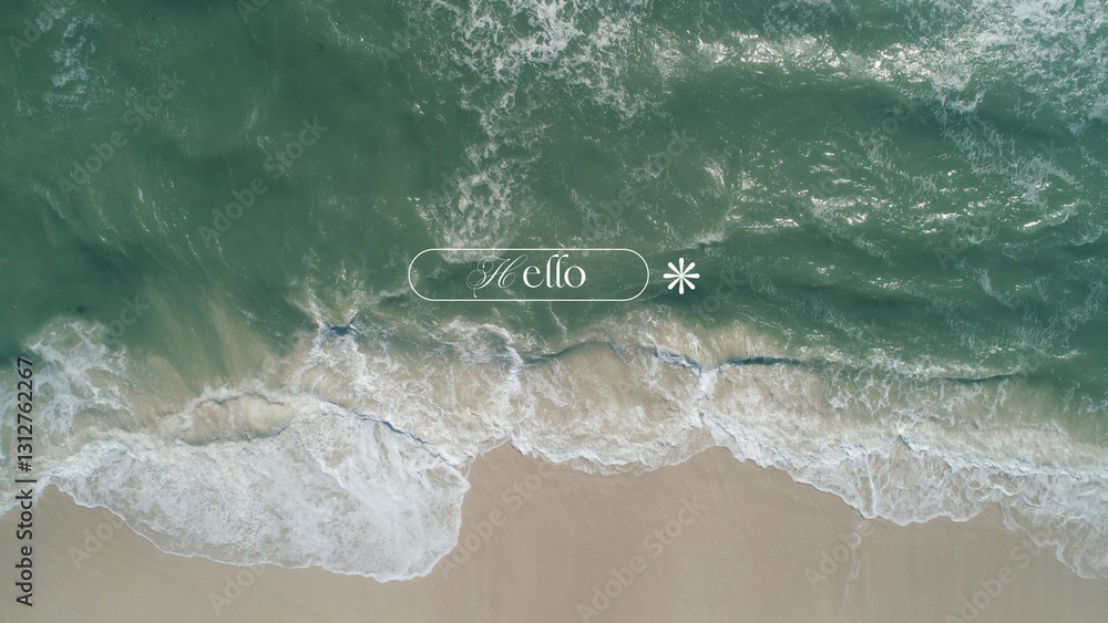 Fototapeta premium Green Modern Beach View Desktop Wallpaper 