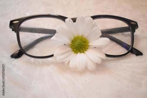 glasses and flowers