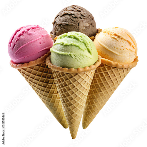 ice cream isolate on transferring background