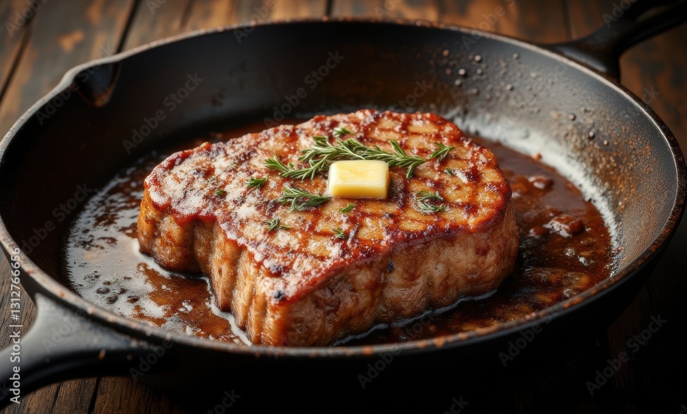 Succulent steak with herbs and butter Succulent steak with herbs and butter
