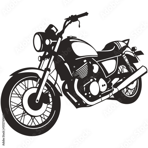 silhouette Motorcycle image on white background