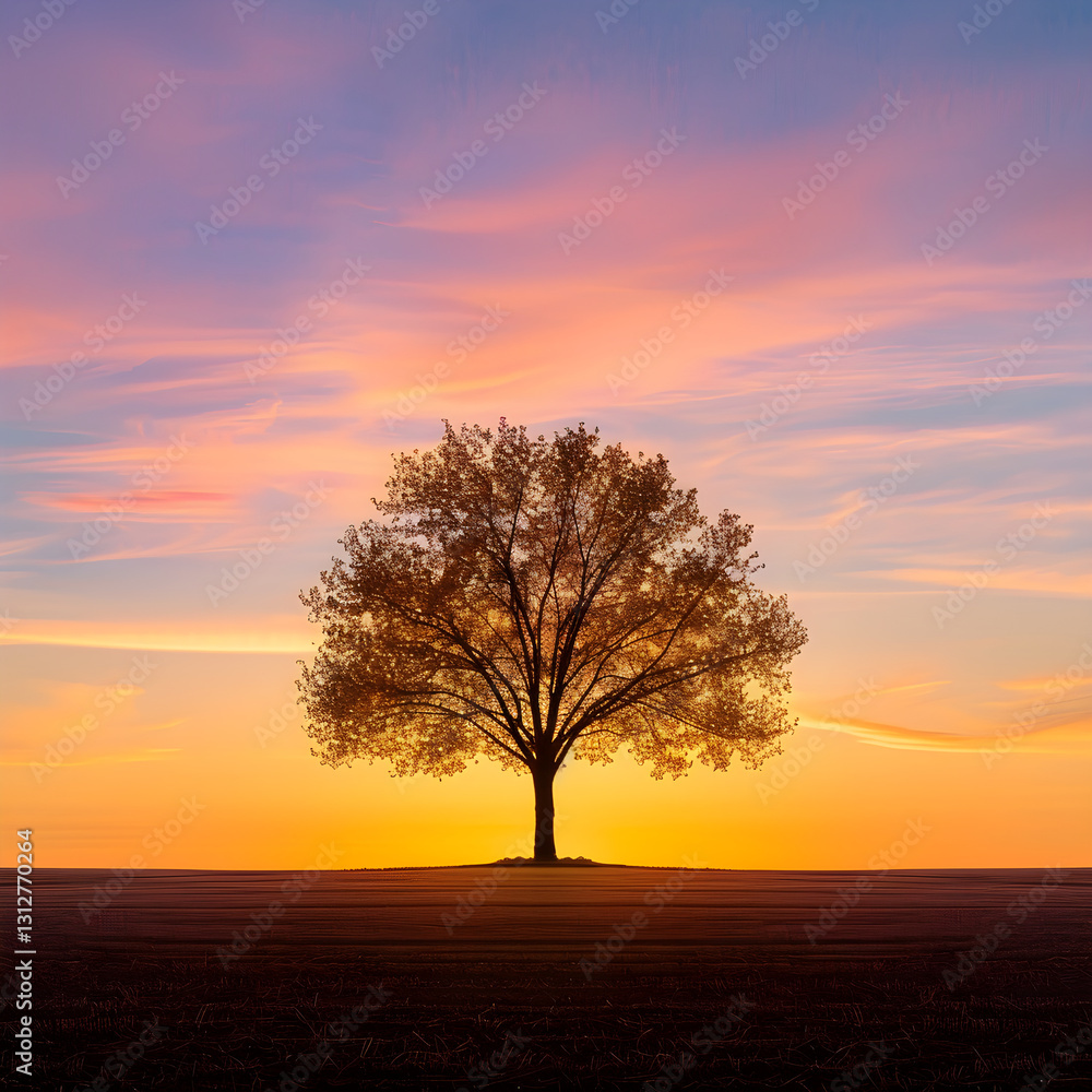 Solitary Tree at Sunset: Golden Silence and Timeless Elegance in Nature’s Embrace Solitary Tree at Sunset: Golden Silence and Timeless Elegance in Nature’s Embrace