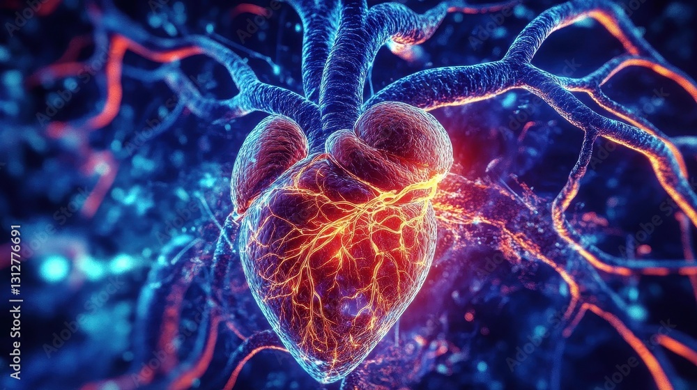 Obraz premium Vivid Graphic Visualization of Heart Health