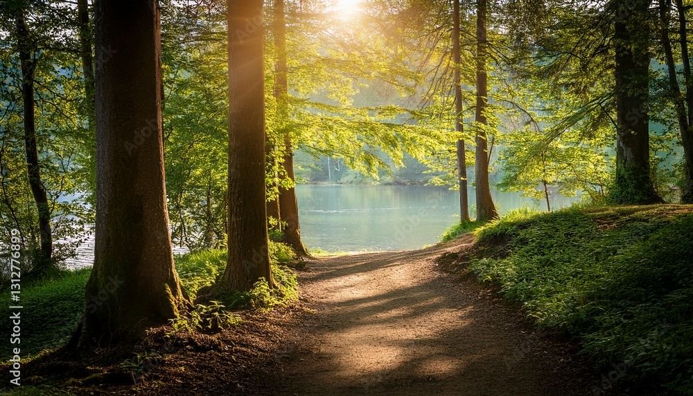 Obraz premium sunset in the forest