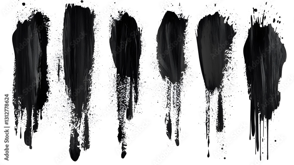 Abstract Black Paint Drips and Strokes Texture Abstract Black Paint Drips and Strokes Texture
