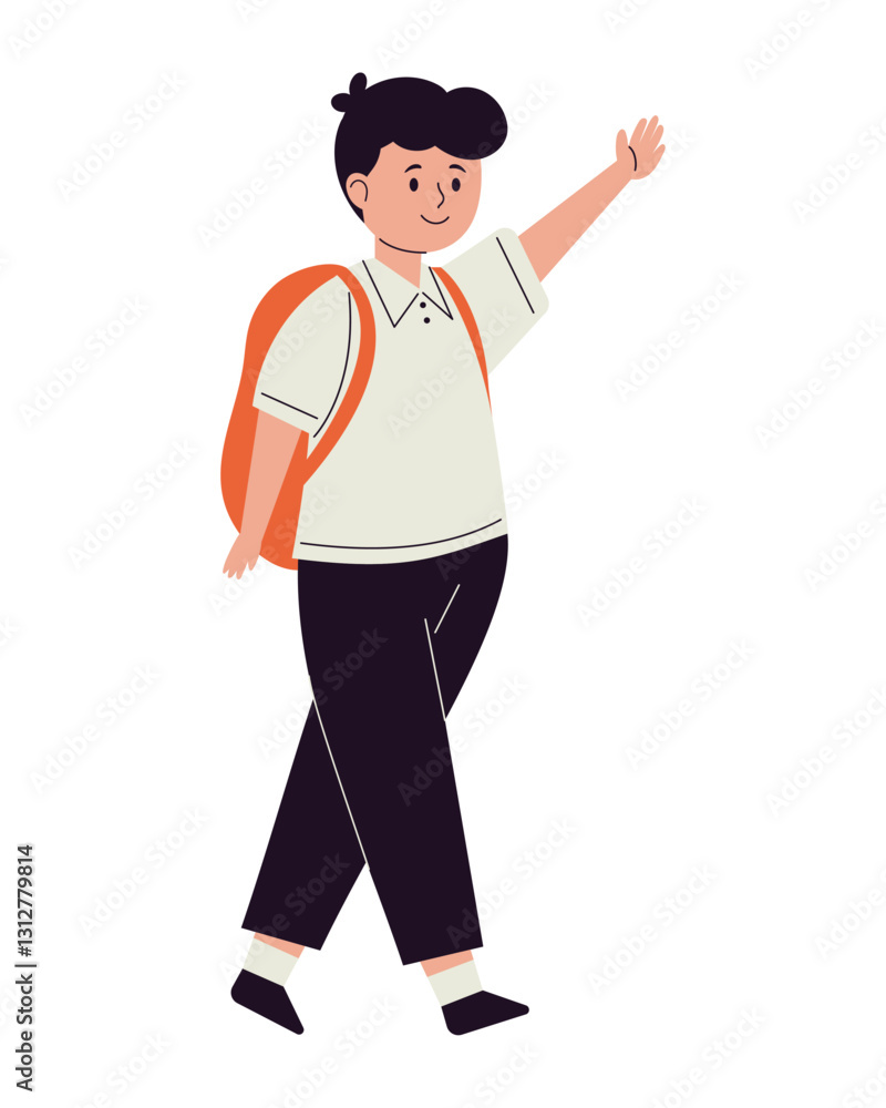 New Student Walking with Backpack New Student Walking with Backpack