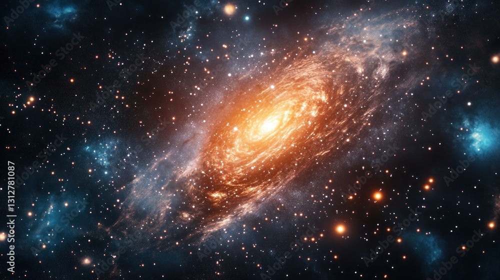 Cosmic Spiral Galaxy: A Celestial Tapestry of Stars and Nebulae Cosmic Spiral Galaxy: A Celestial Tapestry of Stars and Nebulae