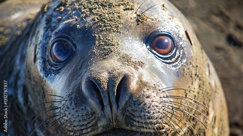 Bull Elephant Seal Close-up Image photo