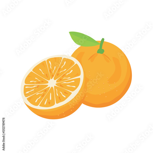 fresh and juicy orange vector