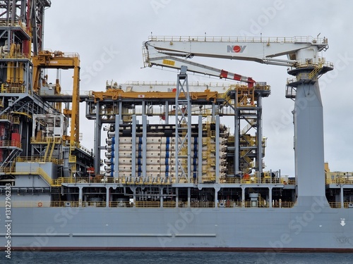 Obraz na płótnie Rirser stacked onboard a drillship