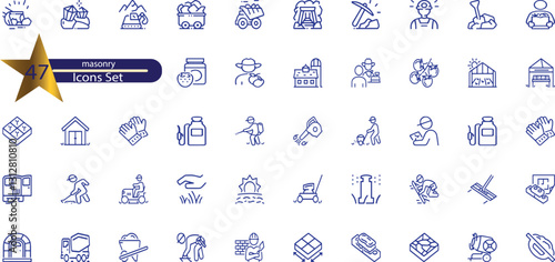 entertainment, lifestyle line icons. Collection of thin outline icons.
