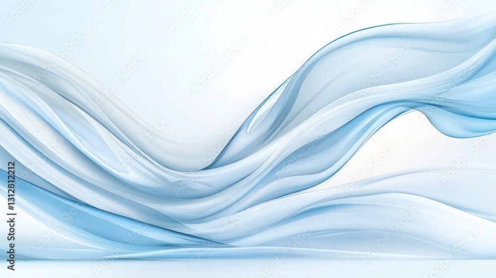 Obraz premium Abstract Blue Waves: A Serene Digital Artwork
