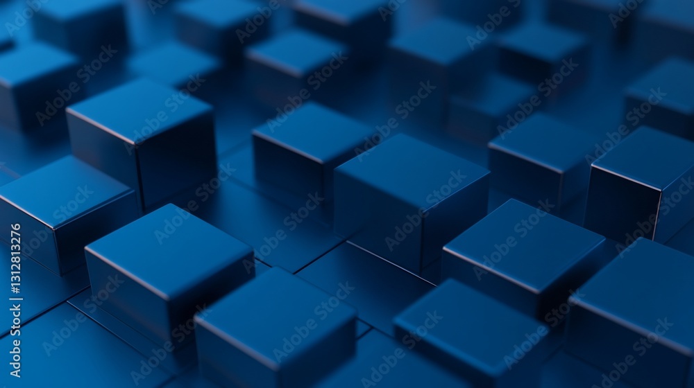 Blue Cubes 3D Abstract Background Technology Modern Design Blue Cubes 3D Abstract Background Technology Modern Design